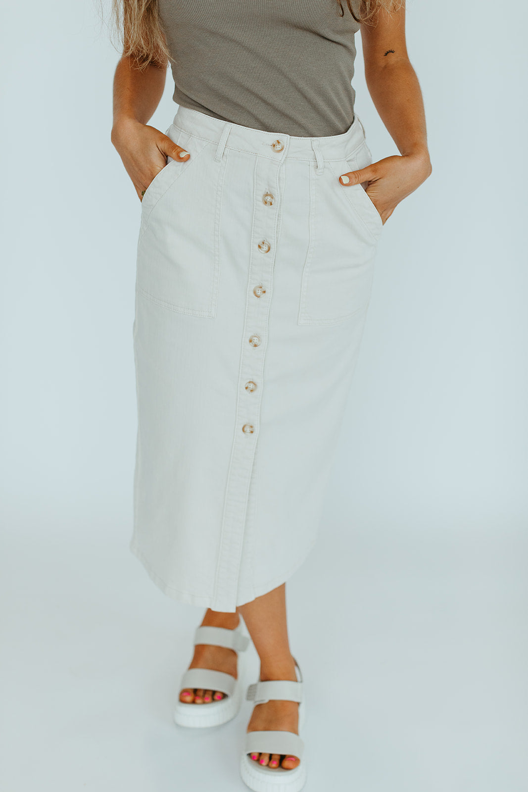 ivory_button_up_denim_midi_skirt