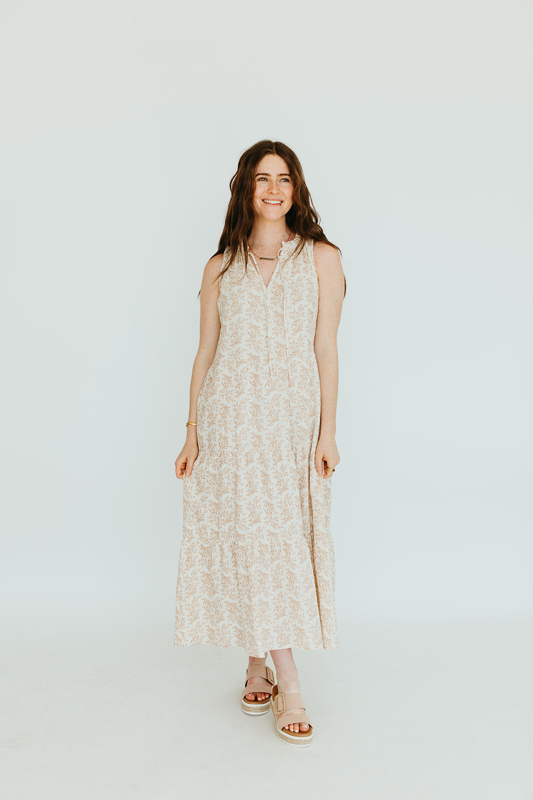 ivory_taupe_floral_tank_tiered_maxi_boho_dress_cotton