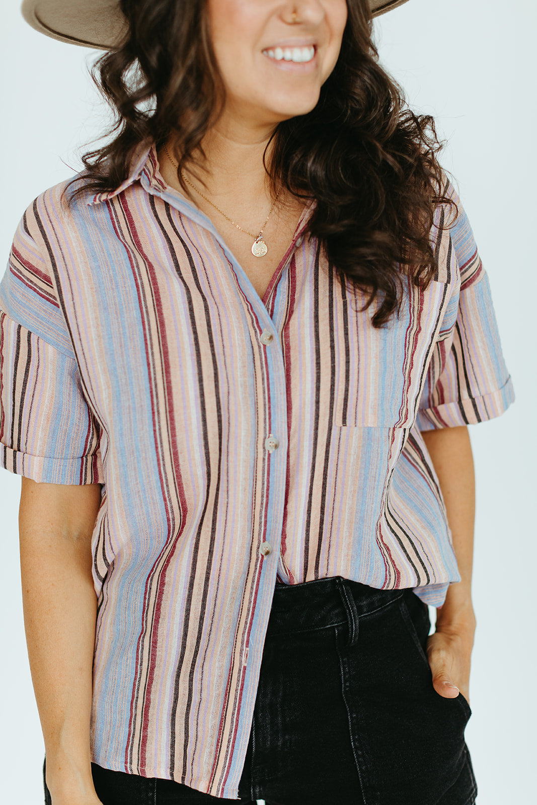 multi_colored_striped_short_sleeve_button_up_top