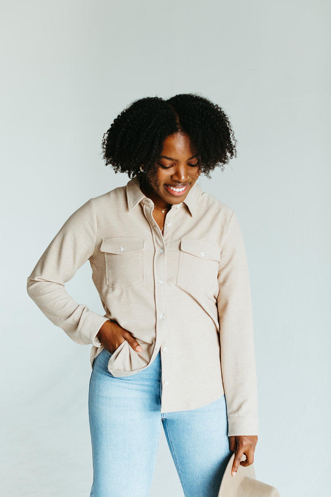 taupe_ribbed_long_sleeve_button_up_collared_top_shacket