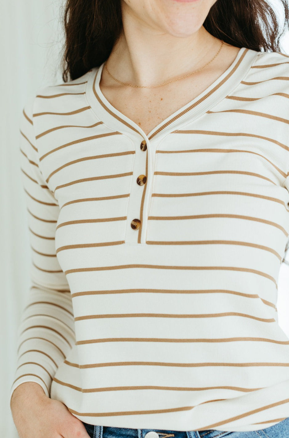 ivory_brown_henley_long_sleeve_ribbed_fitted_top