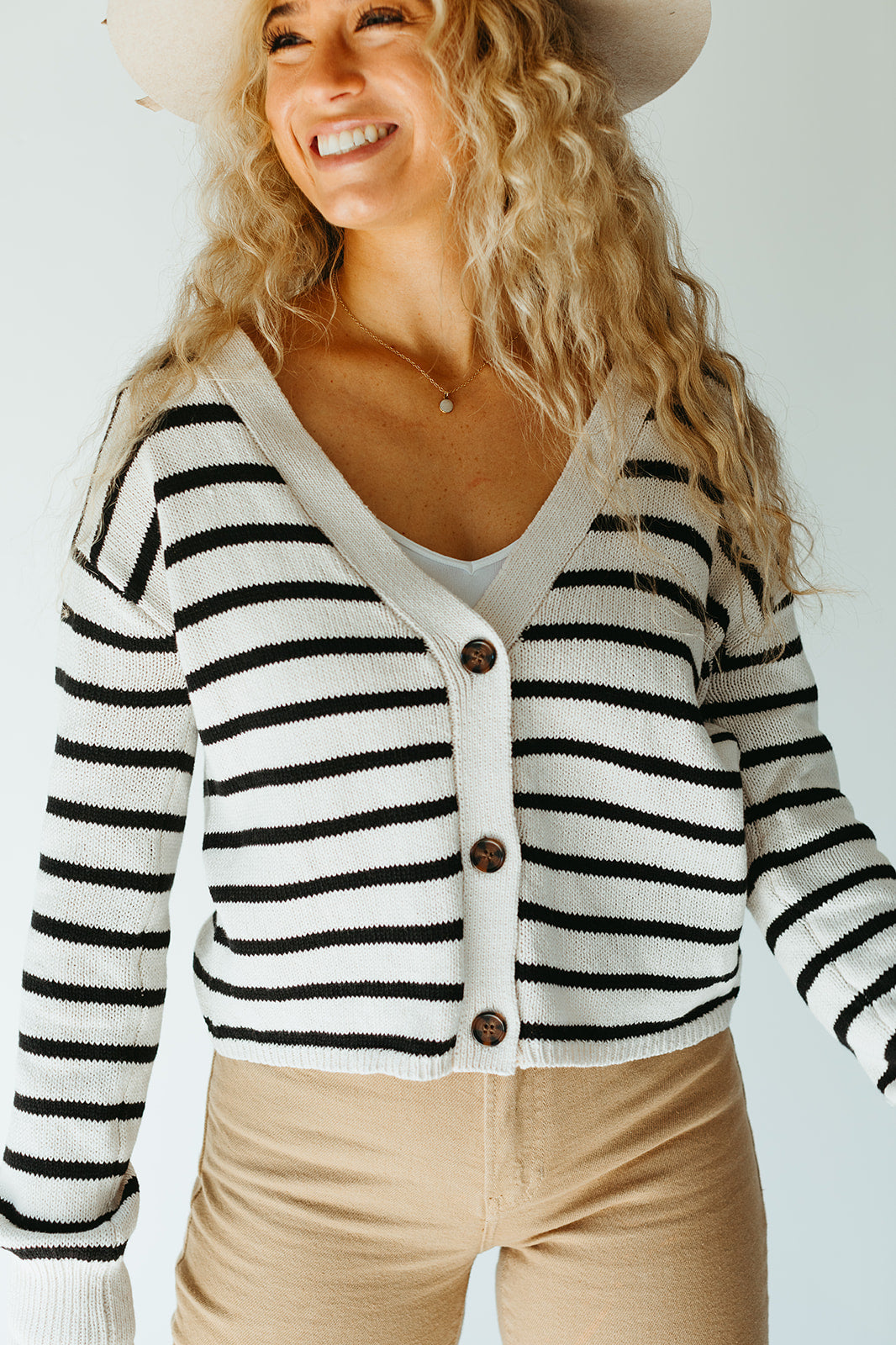 ivory_black_striped_button_up_cropped_cardigan_womens