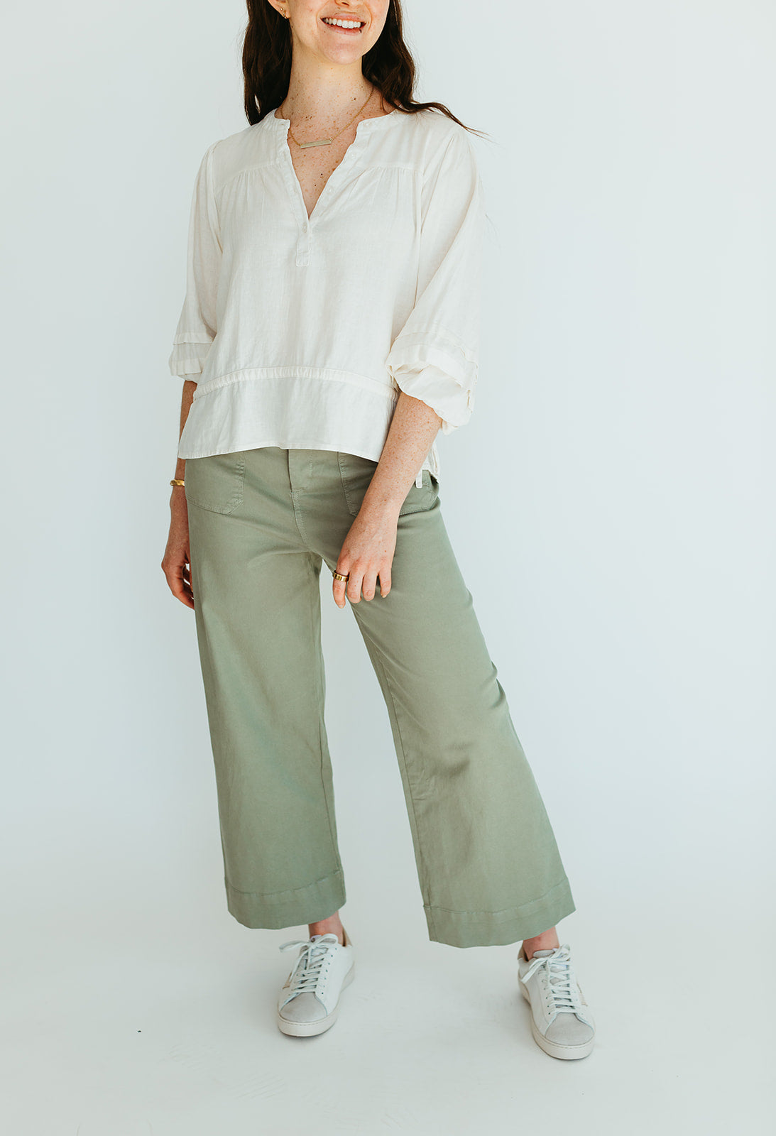 green_stretchy_wide_leg_cropped_high_rise_pants