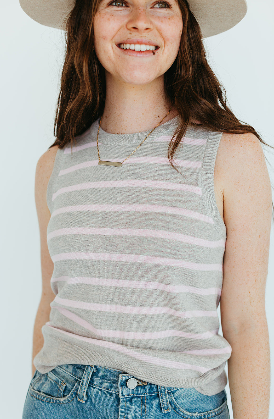 grey_pink_striped_knit_cashmere_tank_top