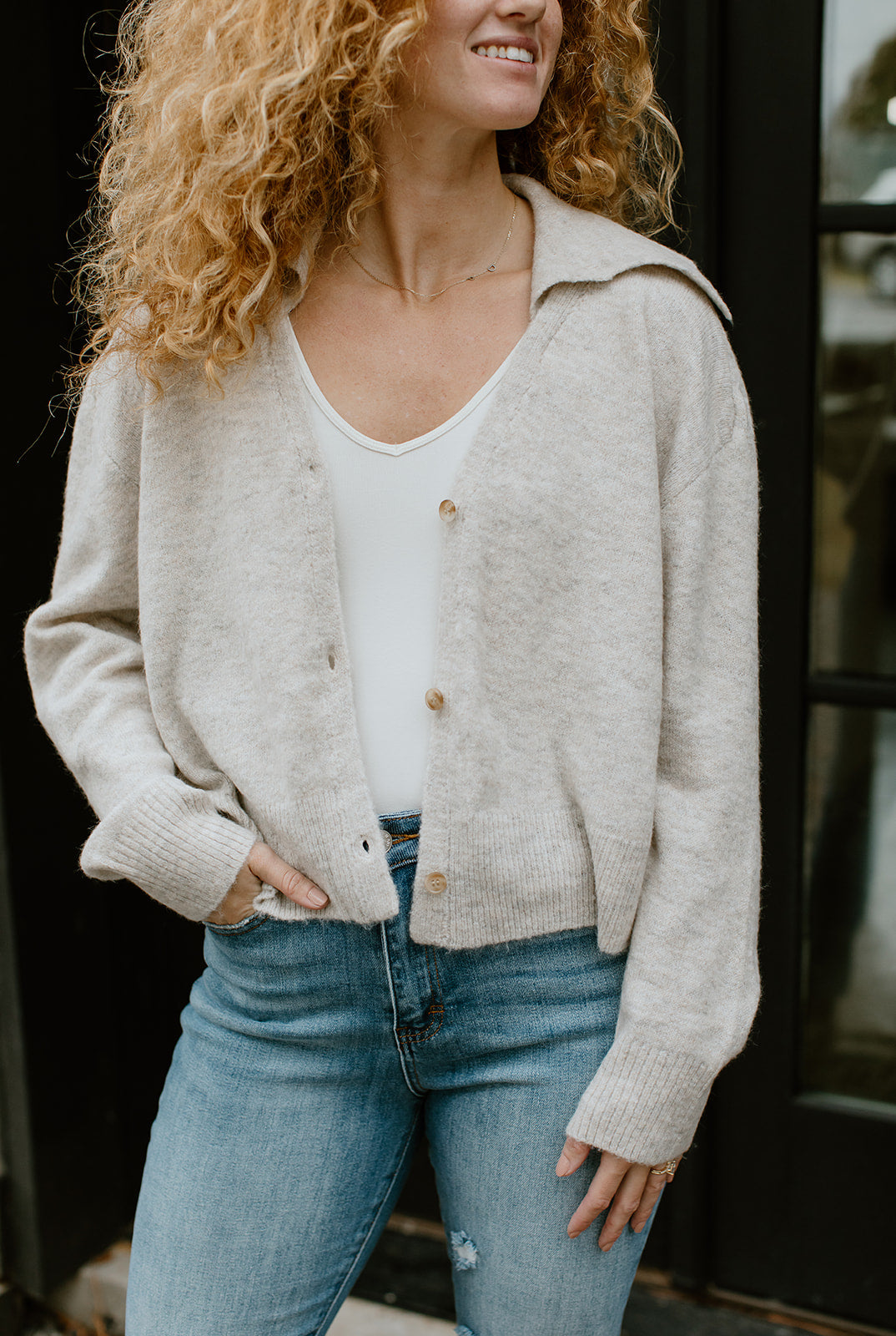 oatmeal_collared_knit_button_cardigan